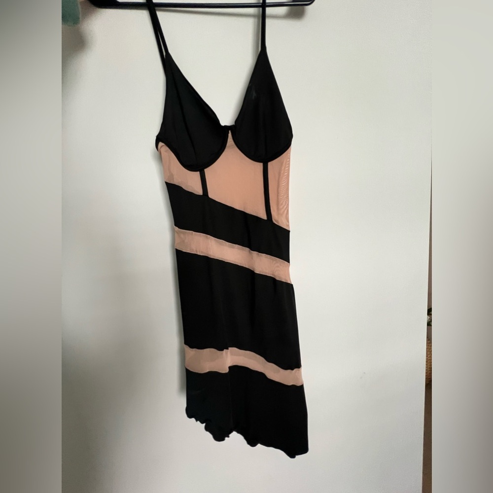 black and neutral club dress